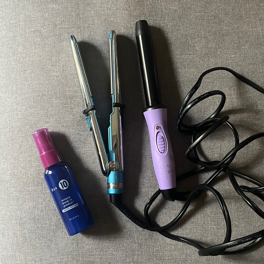 Travel size straightener and curler